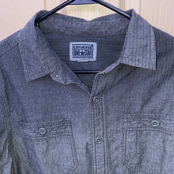 Medium Gray Casual Converse Button Down - Picture 3 of 4